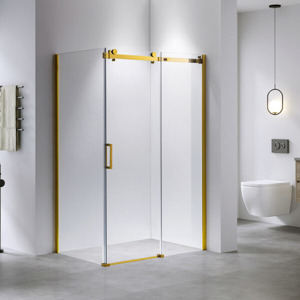 Rectangular shower cabin S-KZ202C Gold 1200x900mm, Glass 8mm