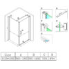 Square shower cabin R-KZ1190C Chrome 1000x1000mm glass 6mm
