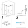 Square shower cabin R-KZ102A Chrome 800x800mm glass 6mm
