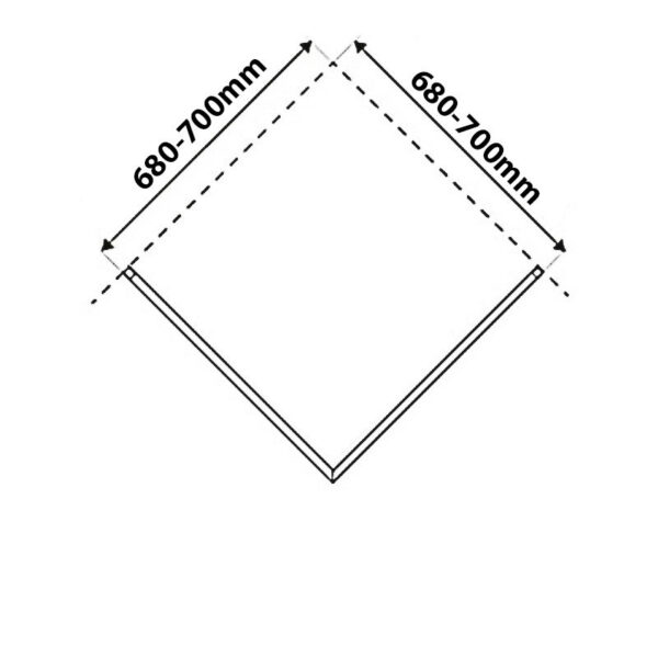 Square shower cabin R-KZ1270A Chrome 700x700mm glass 6mm