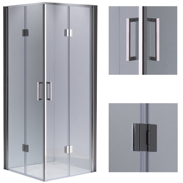 Square shower cabin R-KZ1270A Chrome 700x700mm glass 6mm