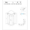 Square shower cabin R-KZ1270A Chrome 700x700mm glass 6mm