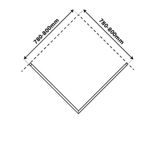 Square shower cabin R-KZ1290A Chrome 800x800mm glass 6mm