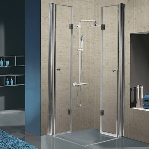 Square shower cabin R-KZ1290A Chrome 800x800mm glass 6mm
