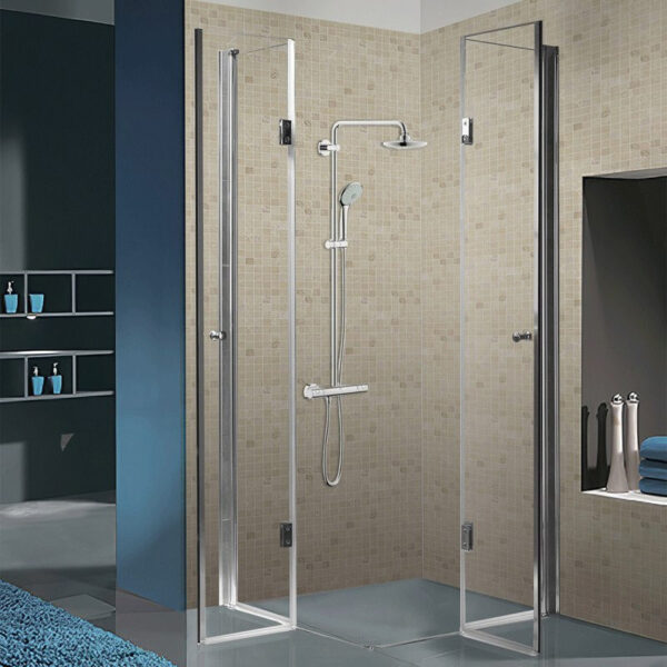 Square shower cabin R-KZ1290A Chrome 800x800mm glass 6mm