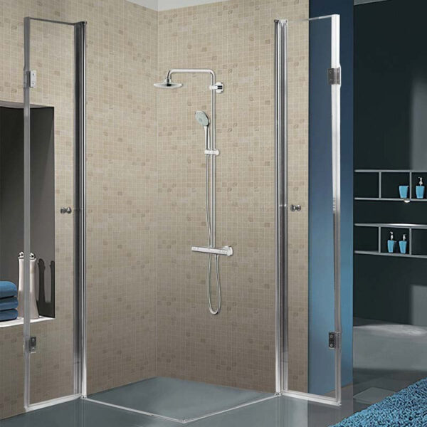 Square shower cabin R-KZ1290A Chrome 800x800mm glass 6mm