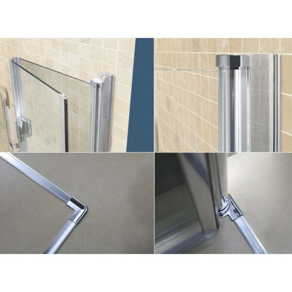Square shower cabin R-KZ1290A Chrome 800x800mm glass 6mm
