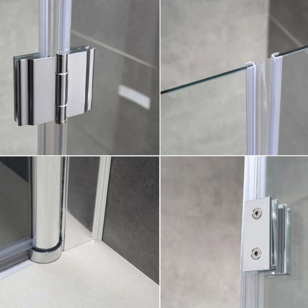 Square shower cabin R-KZ1290A Chrome 800x800mm glass 6mm
