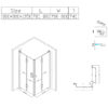 Square shower cabin R-KZ1290A Chrome 800x800mm glass 6mm
