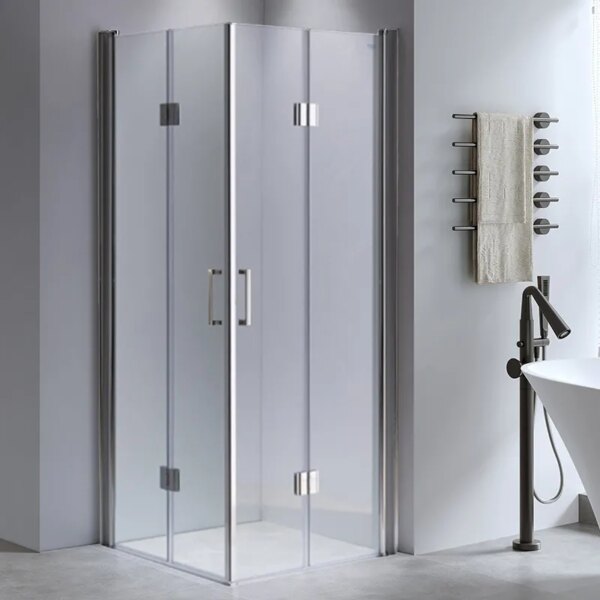 Square shower cabin R-KZ1290B Chrome 900x900mm glass 6mm