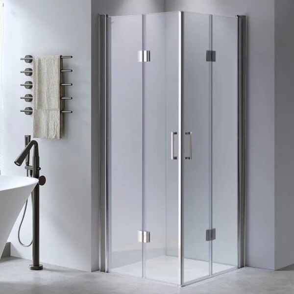Square shower cabin R-KZ1290B Chrome 900x900mm glass 6mm