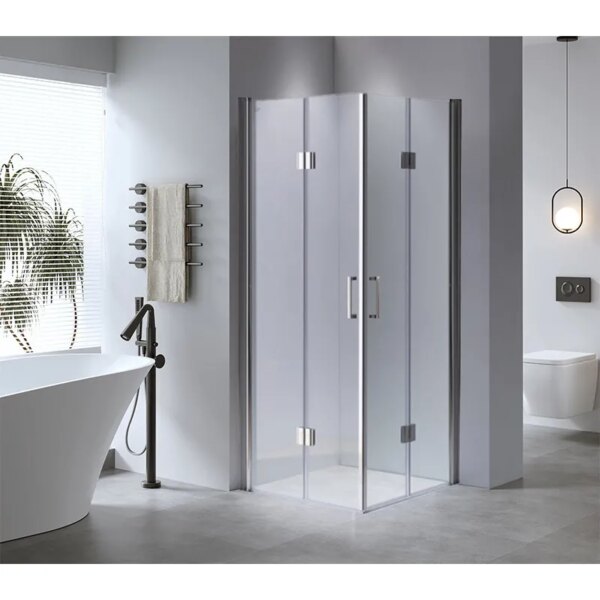 Square shower cabin R-KZ1290B Chrome 900x900mm glass 6mm