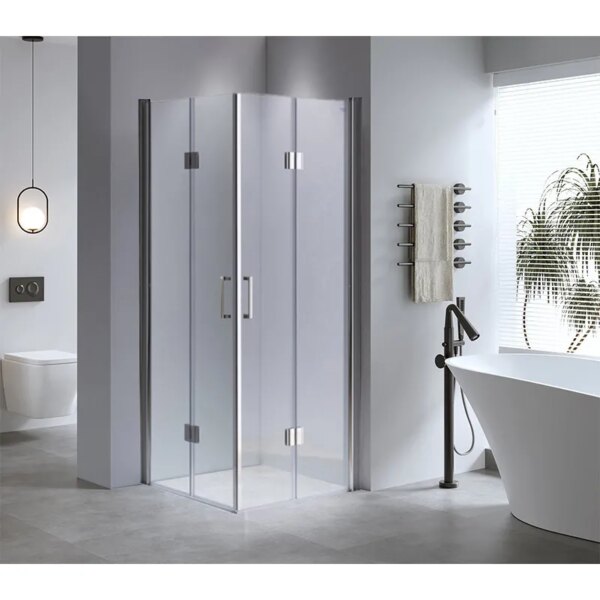 Square shower cabin R-KZ1290B Chrome 900x900mm glass 6mm