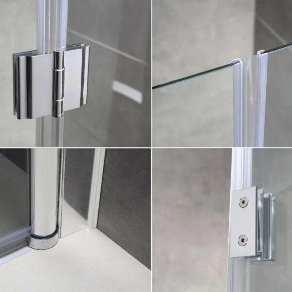 Square shower cabin R-KZ1290B Chrome 900x900mm glass 6mm