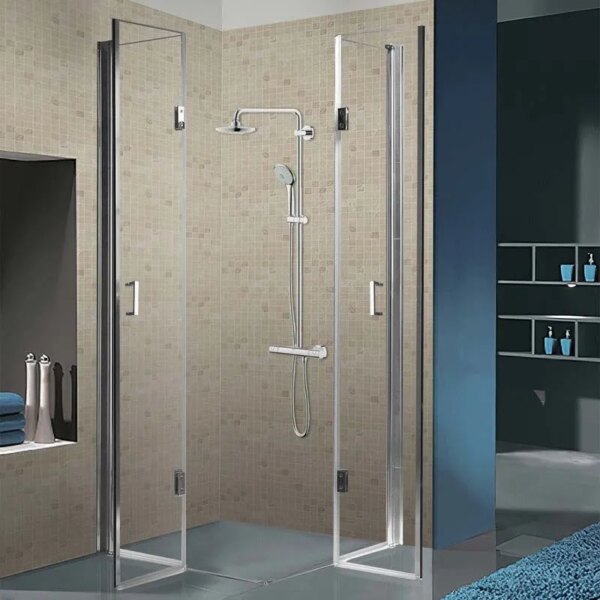 Square shower cabin R-KZ1290B Chrome 900x900mm glass 6mm