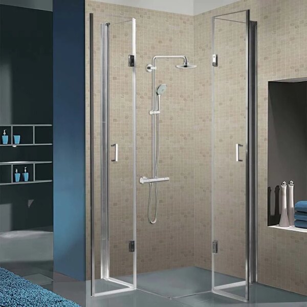 Square shower cabin R-KZ1290B Chrome 900x900mm glass 6mm