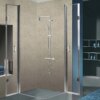 Square shower cabin R-KZ1290B Chrome 900x900mm glass 6mm