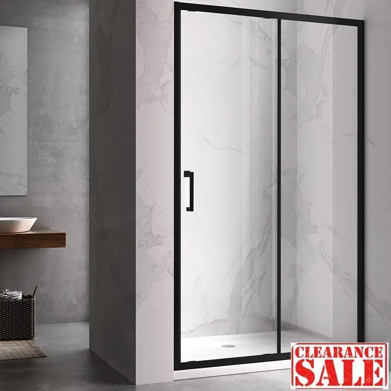 Shower door sliding KZ14D black 1250-1300mm glass 6mm