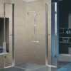 Square shower cabin R-KZ1290C Chrome 1000x1000mm glass 6mm