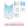 Rectangular shower cabin S-KZ13C Chrome 1200x900mm