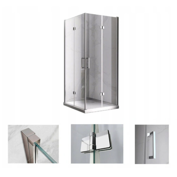 Rectangular shower cabin S-KZ12A Chrome 900x800mm
