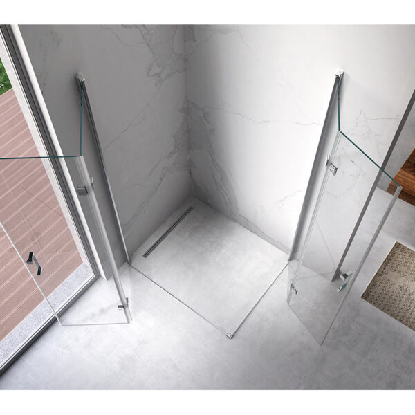 Rectangular shower cabin S-KZ12A Chrome 900x800mm