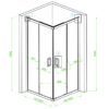 Square shower cabin R-BL30A Black 800x800mm glass 5mm