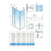 Rectangular shower cabin S-KZ03C Chrome 1200x900mm