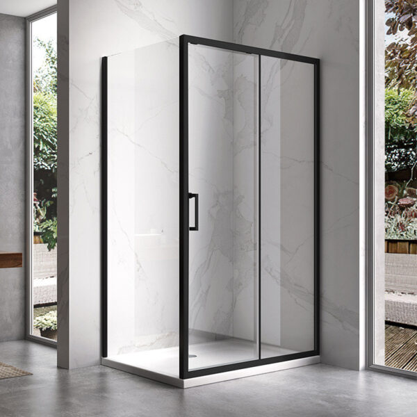 Rectangular shower cabin S-KZ104B Black 1100x900mm