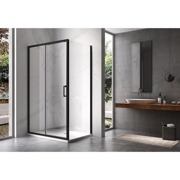 Rectangular shower cabin S-KZ104B Black 1100x900mm