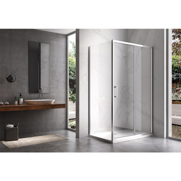 Rectangular shower cabin S-KZ104B Chrome 1100x900mm