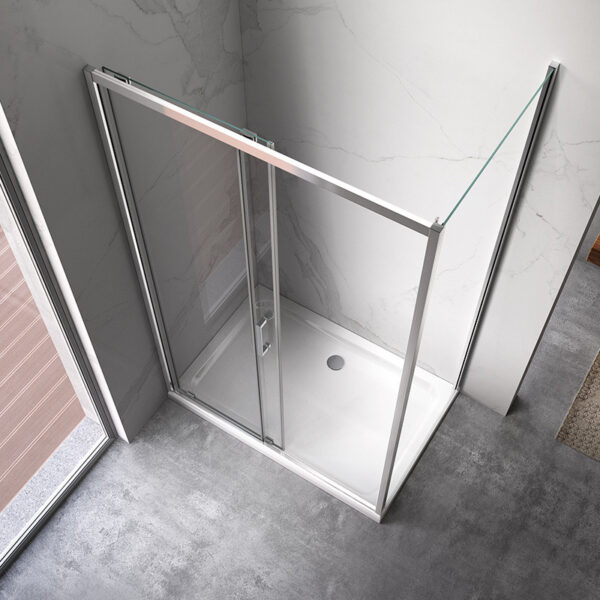 Rectangular shower cabin S-KZ104B Chrome 1100x900mm