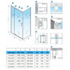 Rectangular shower cabin S-KZ06B Chrome 1000x800mm
