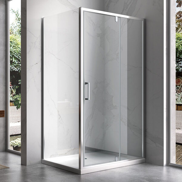 Rectangular shower cabin S-KZ06C Chrome 1100x800mm
