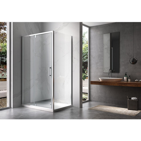 Rectangular shower cabin S-KZ06C Chrome 1100x800mm