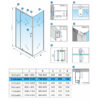 Rectangular shower cabin S-KZ06C Chrome 1100x800mm