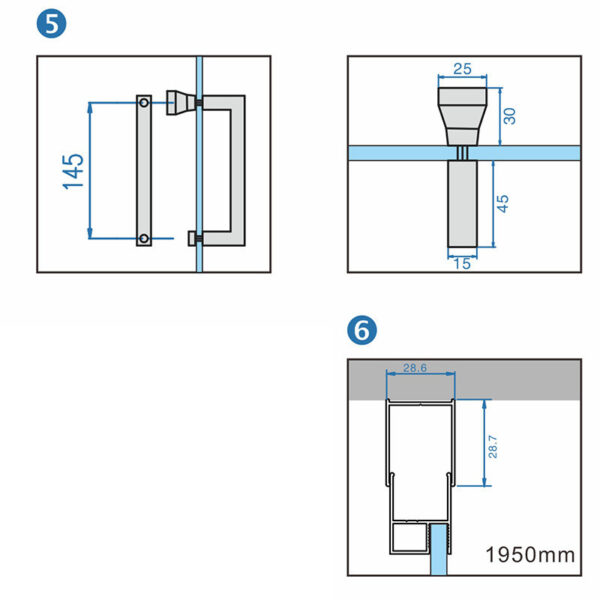 Rectangular shower cabin S-KZ06C Chrome 1100x800mm