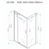 Rectangular shower cabin S-KZ06D Chrome 1200x800mm
