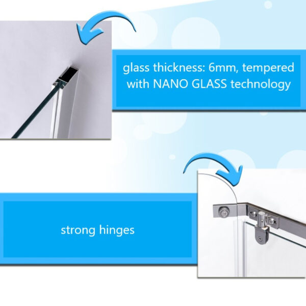 Rectangular shower cabin S-KZ02B Chrome 1000x800mm