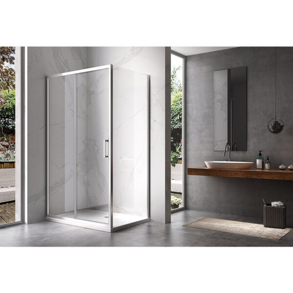 Rectangular shower cabin S-KZ103B Chrome 1100x800mm