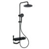 LCD Wall-mounted shower mixer with a rain shower head F10B BLACK