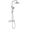 LCD surface-mounted shower mixer with a rain shower head F12C Chrome
