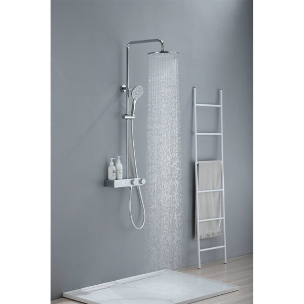 LCD surface-mounted shower mixer with a rain shower head F12C Chrome