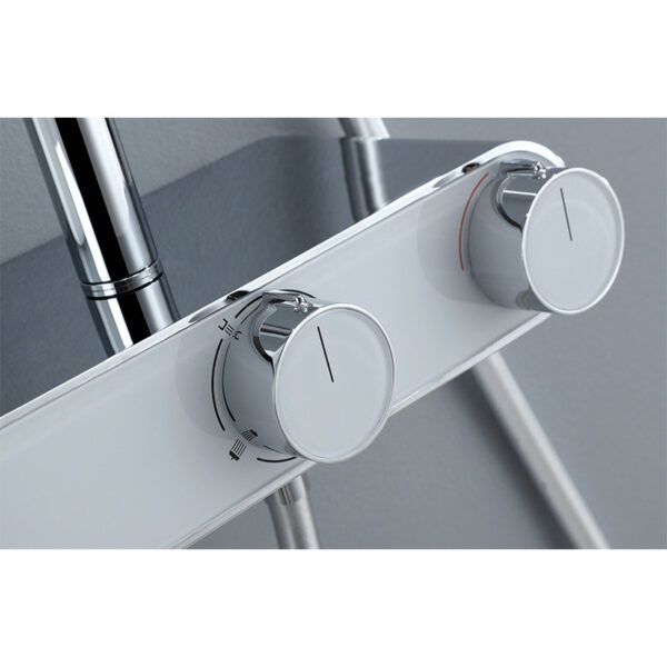 LCD surface-mounted shower mixer with a rain shower head F12C Chrome