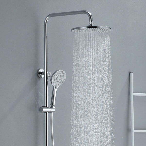 LCD surface-mounted shower mixer with a rain shower head F12C Chrome