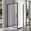 Rectangular shower cabin KZ104B Black 1100x900mm + ST04B black siphon 50mm slim