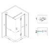Square shower cabin R-KZ1390B Chrome 900x900mm glass 6mm