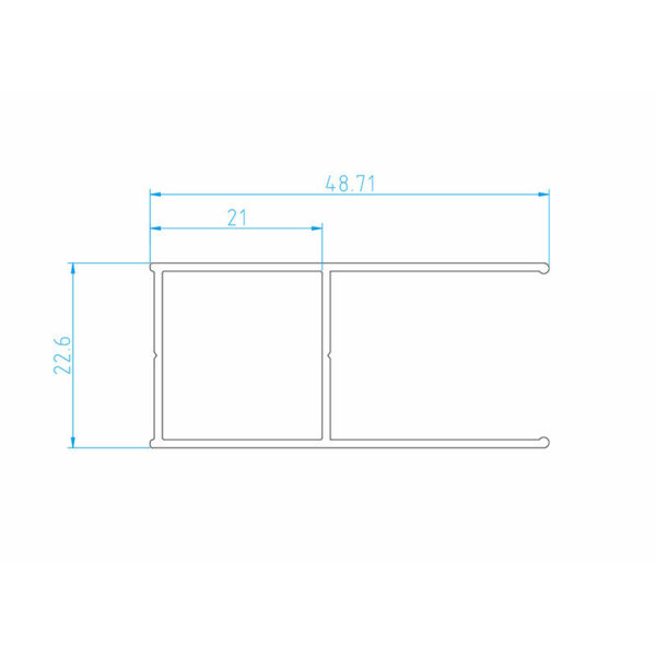 P02A-BL expanding profile for shower cabins KZ04,KZ05,KZ06,KZ07,KZ09 black