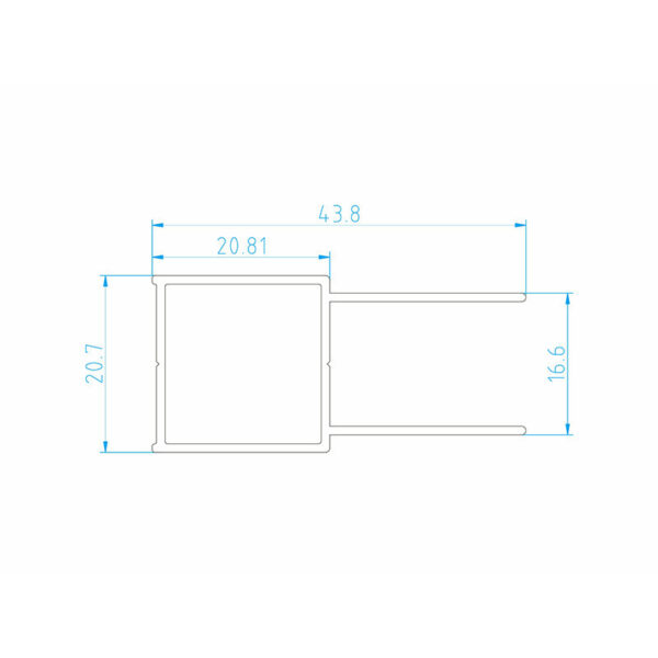 P02B-BL expanding profile for shower cabins KZ04,KZ05,KZ06,KZ07 black
