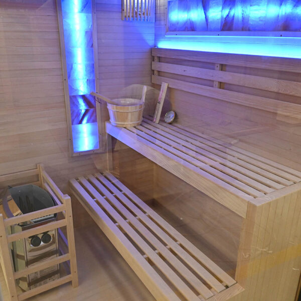 Finnish Sauna with Furnace RIVER Black 1500x14000x1920mm 6kW